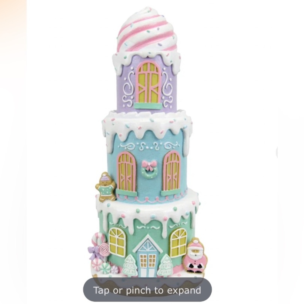 Mrs. Claus’ Bakery Pastel Cake Gingerbread House - Picture 2 of 2